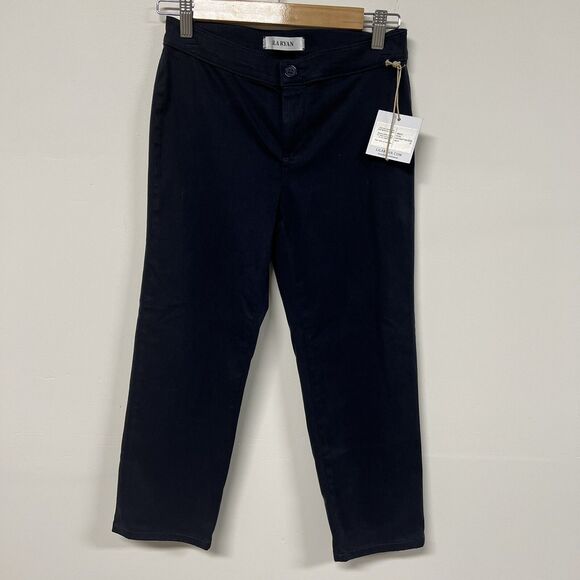 Lila Ryan Navy Chino Capris Sz 0 Slim Straight Stretch Pants Balletcore Preppy - Picture 1 of 14